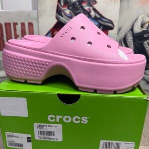 CROCS Bubblegum Pink Platform Mules
